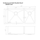 ZLINE 36 in. Chamonix Undermount Double Bowl Kitchen Sink with Bottom Grid (SR60D-36) - MyBBQDirect