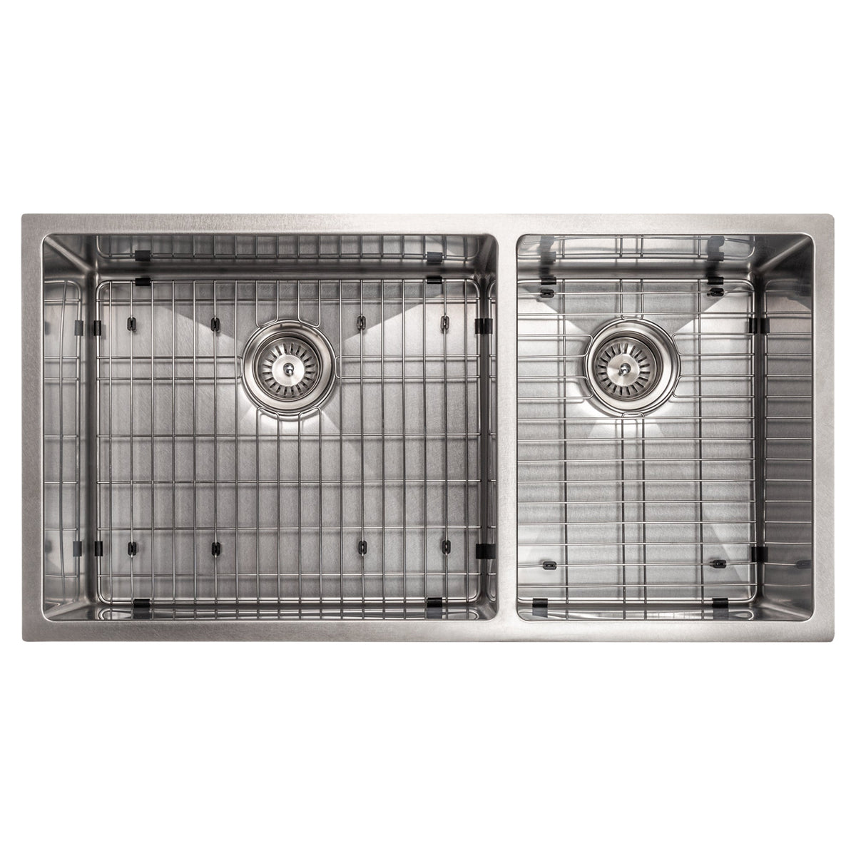 ZLINE 36 in. Chamonix Undermount Double Bowl Kitchen Sink with Bottom Grid (SR60D-36) - MyBBQDirect