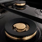 ZLINE 48 in. 6.0 cu. ft. Electric Oven and Gas Cooktop Dual Fuel Range with Griddle and Brass Burners in Fingerprint Resistant Stainless (RAS-SN-BR-GR-48)