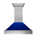 ZLINE Ducted Fingerprint Resistant Stainless Steel Range Hood with Blue Gloss Shell (8654BG)