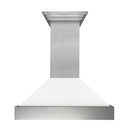 ZLINE 30 in. Kitchen Package with DuraSnow Stainless Steel Dual Fuel Range with White Matte Door and Convertible Vent Range Hood (2KP-RASWMRH30) - MyBBQDirect
