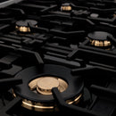 ZLINE 36 in. Professional Dual Fuel Range in Fingerprint Resistant Stainless Steel with Brass Burners and Reversible Griddle (RAS-SN-BR-GR-36) - MyBBQDirect