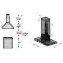 ZLINE Convertible Island Mount Range Hood in Black Stainless Steel (BSKE2iN) - MyBBQDirect