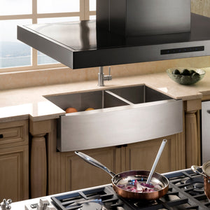 ZLINE Convertible Island Mount Range Hood in Black Stainless Steel (BSKE2iN) - MyBBQDirect
