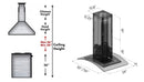 ZLINE Island Mount Range Hood in Fingerprint Resistant Stainless Steel & Glass (8GL14iS)
