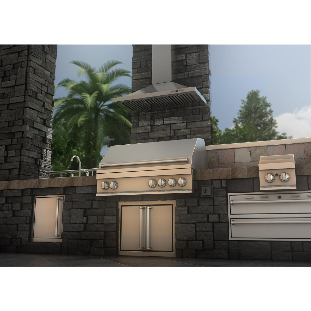 ZLINE Convertible Vent Outdoor Approved Wall Mount Range Hood in Stainless Steel (KB-304) - MyBBQDirect
