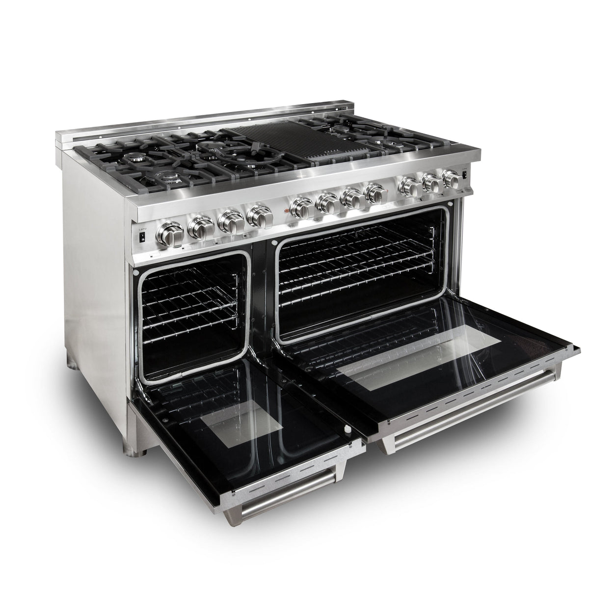 ZLINE 48 in. Kitchen Package with Stainless Steel Dual Fuel Range with DuraSnow Door and Convertible Vent Range Hood (2KP-RASNRH48) - MyBBQDirect
