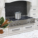ZLINE 48 in. Porcelain Gas Stovetop in DuraSnow Stainless Steel with 7 Gas Burners and Griddle (RTS-48) Available with Brass Burners - MyBBQDirect