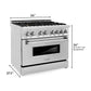 ZLINE 36 in. 4.6 cu. ft. Electric Oven and Gas Cooktop Dual Fuel Range with Griddle and Brass Burners in Stainless Steel (RA-BR-GR-36) - MyBBQDirect