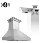 ZLINE Ducted Vent Wall Mount Range Hood in Stainless Steel with Built-in ZLINE CrownSound Bluetooth Speakers (667CRN-BT) - MyBBQDirect