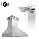 ZLINE Ducted Vent Wall Mount Range Hood in Stainless Steel with Built-in ZLINE CrownSound Bluetooth Speakers (667CRN-BT) - MyBBQDirect