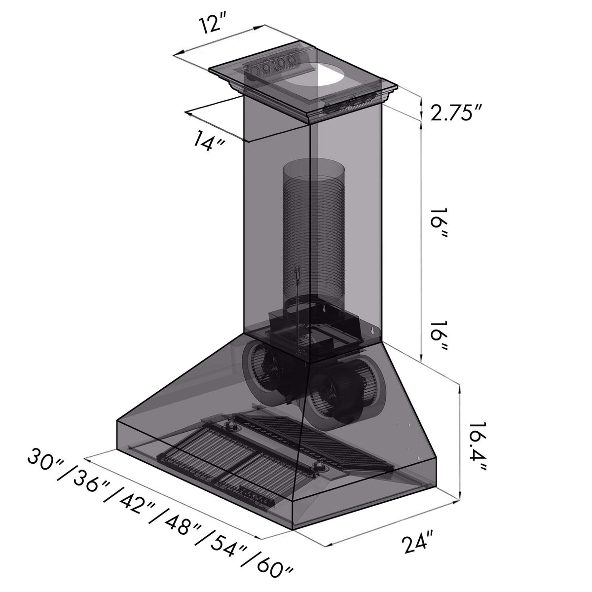 ZLINE Ducted Vent Wall Mount Range Hood in Stainless Steel with Built-in ZLINE CrownSound Bluetooth Speakers (667CRN-BT) - MyBBQDirect