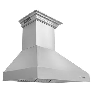 ZLINE Ducted Vent Wall Mount Range Hood in Stainless Steel with Built-in ZLINE CrownSound Bluetooth Speakers (667CRN-BT) - MyBBQDirect