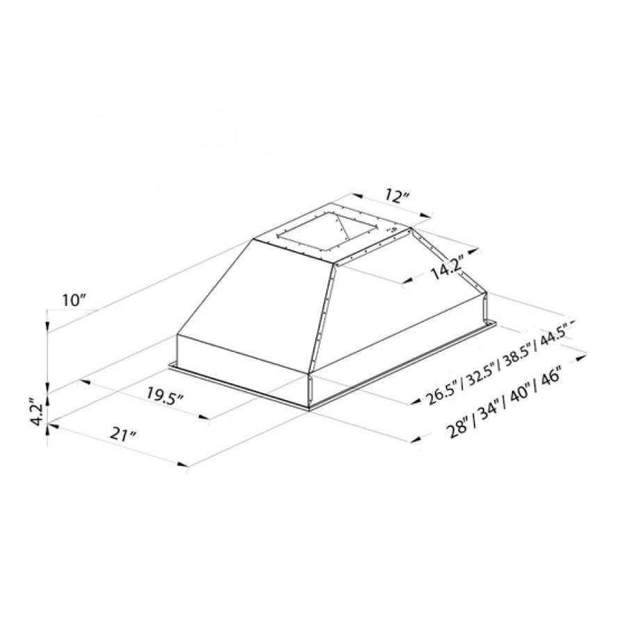 ZLINE Ducted Island Mount Range Hood Insert in Stainless Steel (721i) - MyBBQDirect