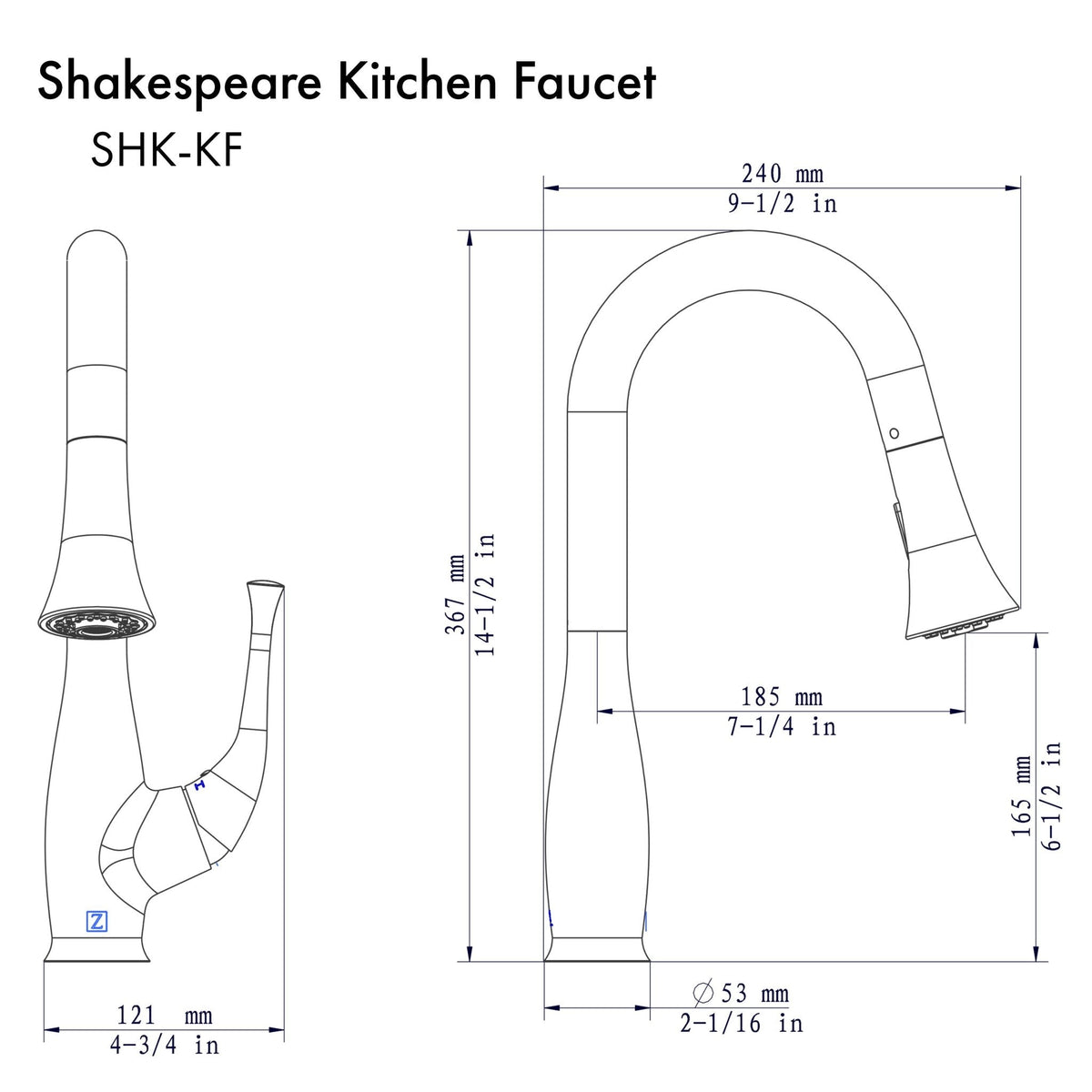 ZLINE Shakespeare Kitchen Faucet (SHK-KF) - MyBBQDirect