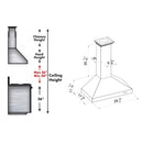 ZLINE Wall Mount Range Hood in Fingerprint Resistant Stainless Steel (8KL3S) - MyBBQDirect