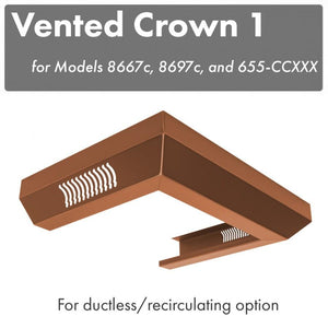 ZLINE Vented Crown Molding For Designer Range Hoods with Recirculating Option (CM1V-8667C) - MyBBQDirect
