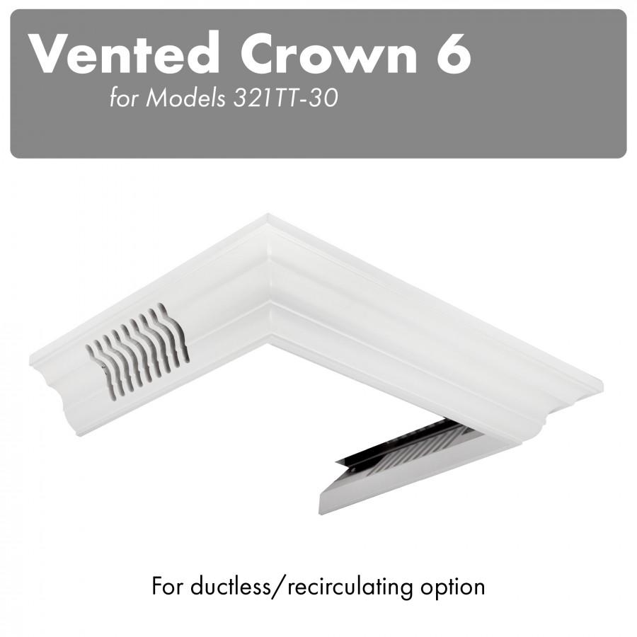 ZLINE Vented Crown Molding Profile 6 For Wall Mount Range Hood (CM6V-300T) - MyBBQDirect