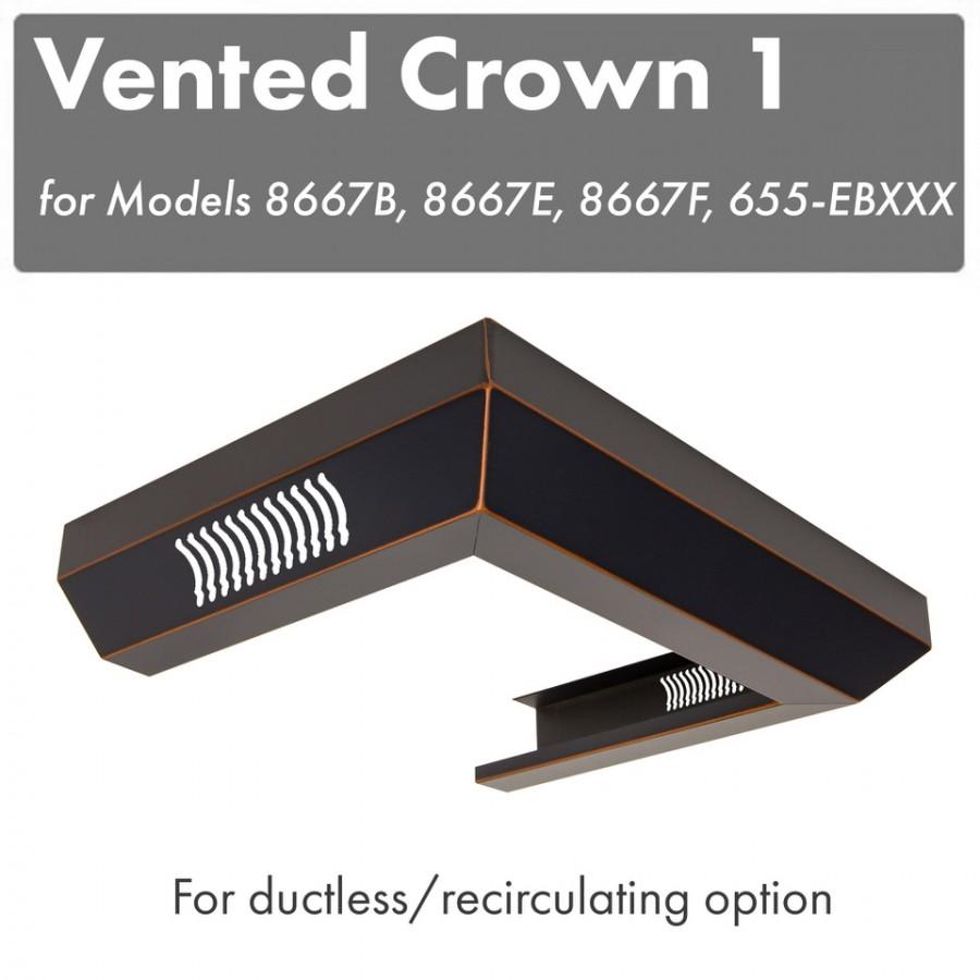 ZLINE Vented Crown Molding Profile 6 for Wall Mount Range Hood (CM6V-8667B) - MyBBQDirect