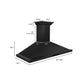 ZLINE Ducted Vent Wall Mount Range Hood in Black Stainless Steel with Built-in ZLINE CrownSound™ Bluetooth Speakers (BSKBNCRN-BT) - MyBBQDirect