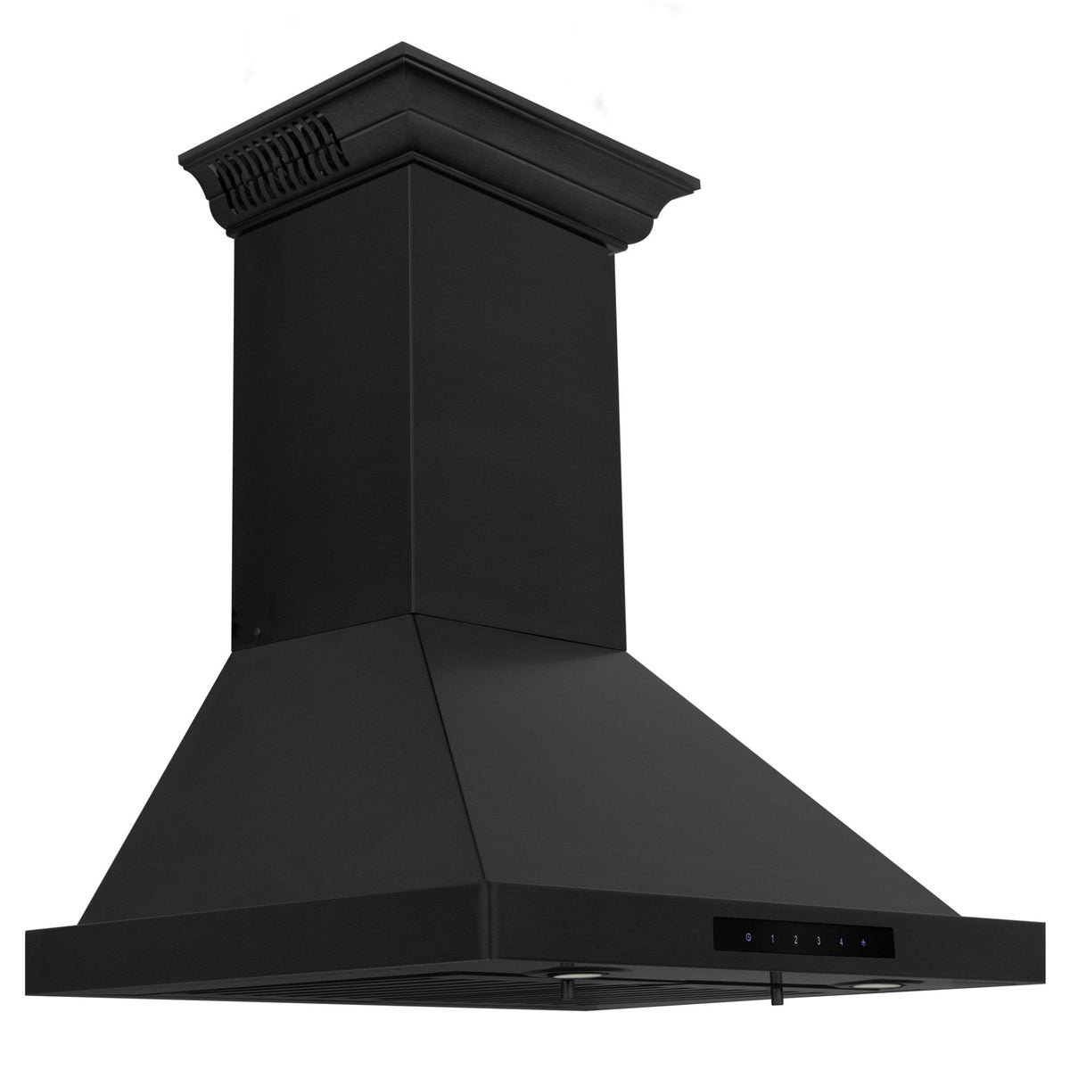 ZLINE Ducted Vent Wall Mount Range Hood in Black Stainless Steel with Built-in ZLINE CrownSound™ Bluetooth Speakers (BSKBNCRN-BT) - MyBBQDirect