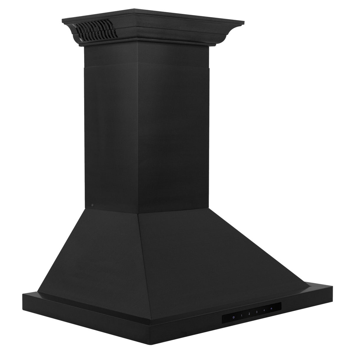 ZLINE Ducted Vent Wall Mount Range Hood in Black Stainless Steel with Built-in ZLINE CrownSound™ Bluetooth Speakers (BSKBNCRN-BT) - MyBBQDirect