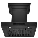 ZLINE Convertible Vent Wall Mount Range Hood in Black Stainless Steel with Crown Molding (BSKENCRN)