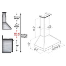 ZLINE Wall Mount Range Hood in Fingerprint Resistant Stainless Steel (8KF2S)