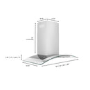 ZLINE Convertible Vent Wall Mount Range Hood in Stainless Steel & Glass (KN4) - MyBBQDirect