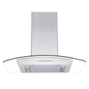 ZLINE Convertible Vent Wall Mount Range Hood in Stainless Steel & Glass with Crown Molding (KZCRN)