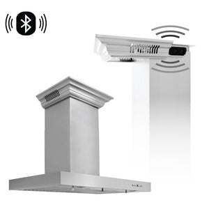 ZLINE Wall Mount Range Hood In Stainless Steel With Built-In ZLINE CrownSound® Bluetooth Speakers (KECRN-BT) - MyBBQDirect