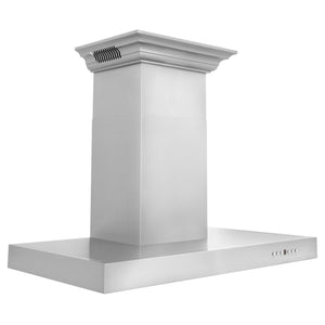 ZLINE Wall Mount Range Hood In Stainless Steel With Built-In ZLINE CrownSound® Bluetooth Speakers (KECRN-BT) - MyBBQDirect