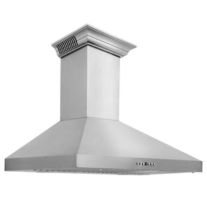 ZLINE Ducted Vent Wall Mount Range Hood in Stainless Steel with Built-in ZLINE CrownSound™ Bluetooth Speakers (KL3CRN-BT)