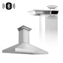 ZLINE Ducted Vent Wall Mount Range Hood in Stainless Steel with Built-in ZLINE CrownSound™ Bluetooth Speakers (KL3CRN-BT)