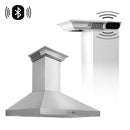 ZLINE Ducted Vent Wall Mount Range Hood in Stainless Steel with Built-in ZLINE CrownSound™ Bluetooth Speakers (KL3CRN-BT)