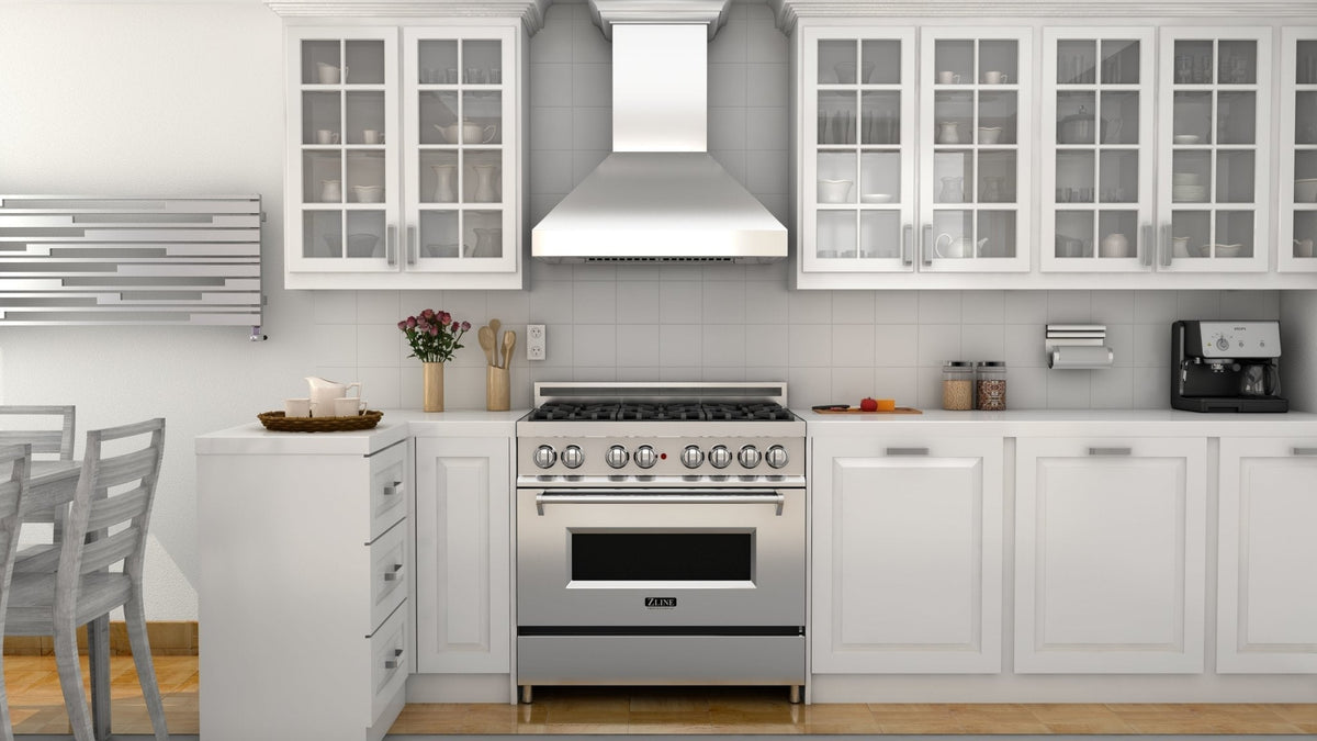 ZLINE Professional Convertible Vent Wall Mount Range Hood in Stainless Steel with Crown Molding (597CRN) - MyBBQDirect
