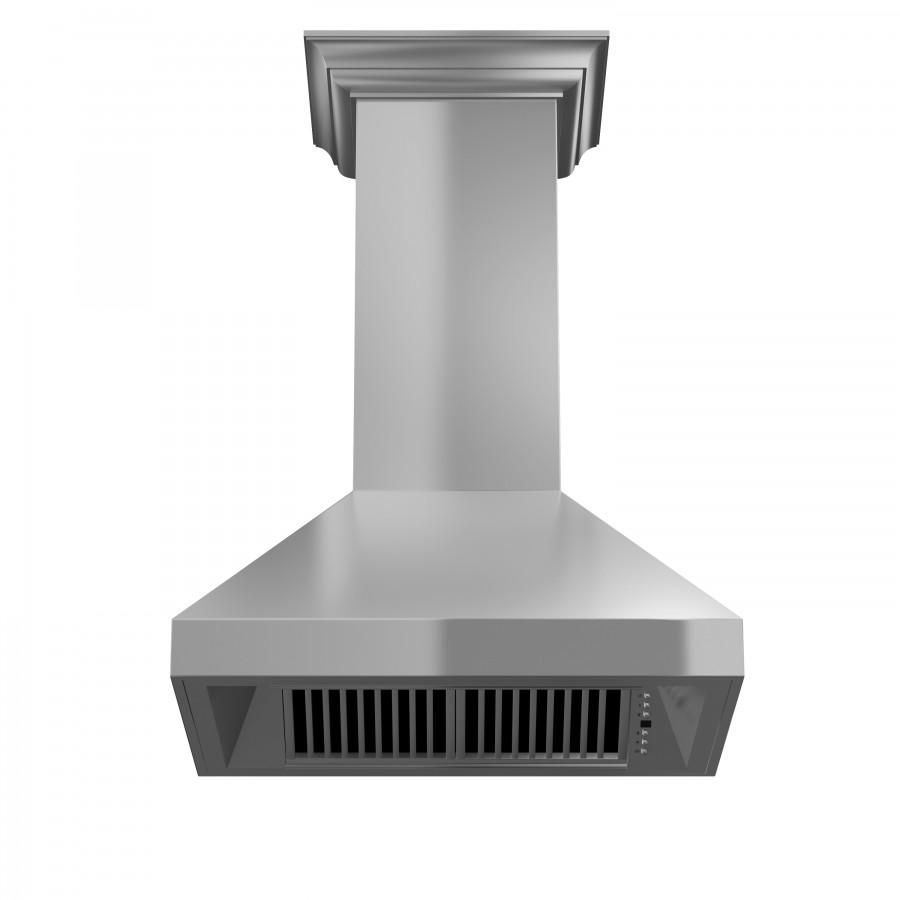 ZLINE Professional Convertible Vent Wall Mount Range Hood in Stainless Steel with Crown Molding (597CRN) - MyBBQDirect