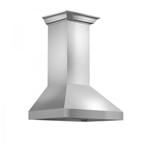 ZLINE Professional Convertible Vent Wall Mount Range Hood in Stainless Steel with Crown Molding (597CRN) - MyBBQDirect