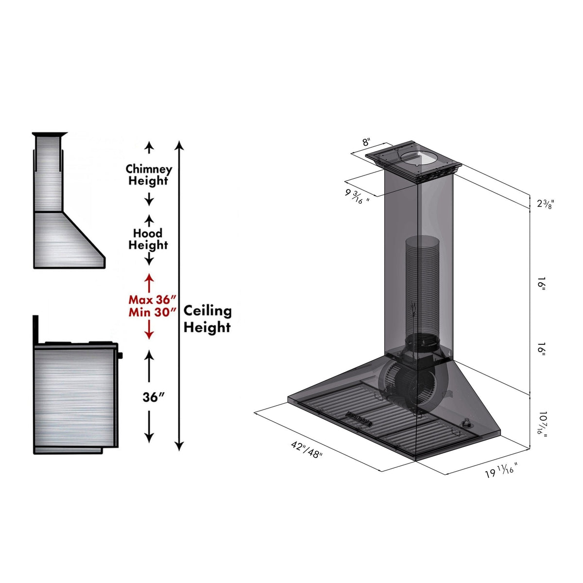 ZLINE Convertible Vent Wall Mount Range Hood in Stainless Steel with Crown Molding (KL2CRN) - MyBBQDirect