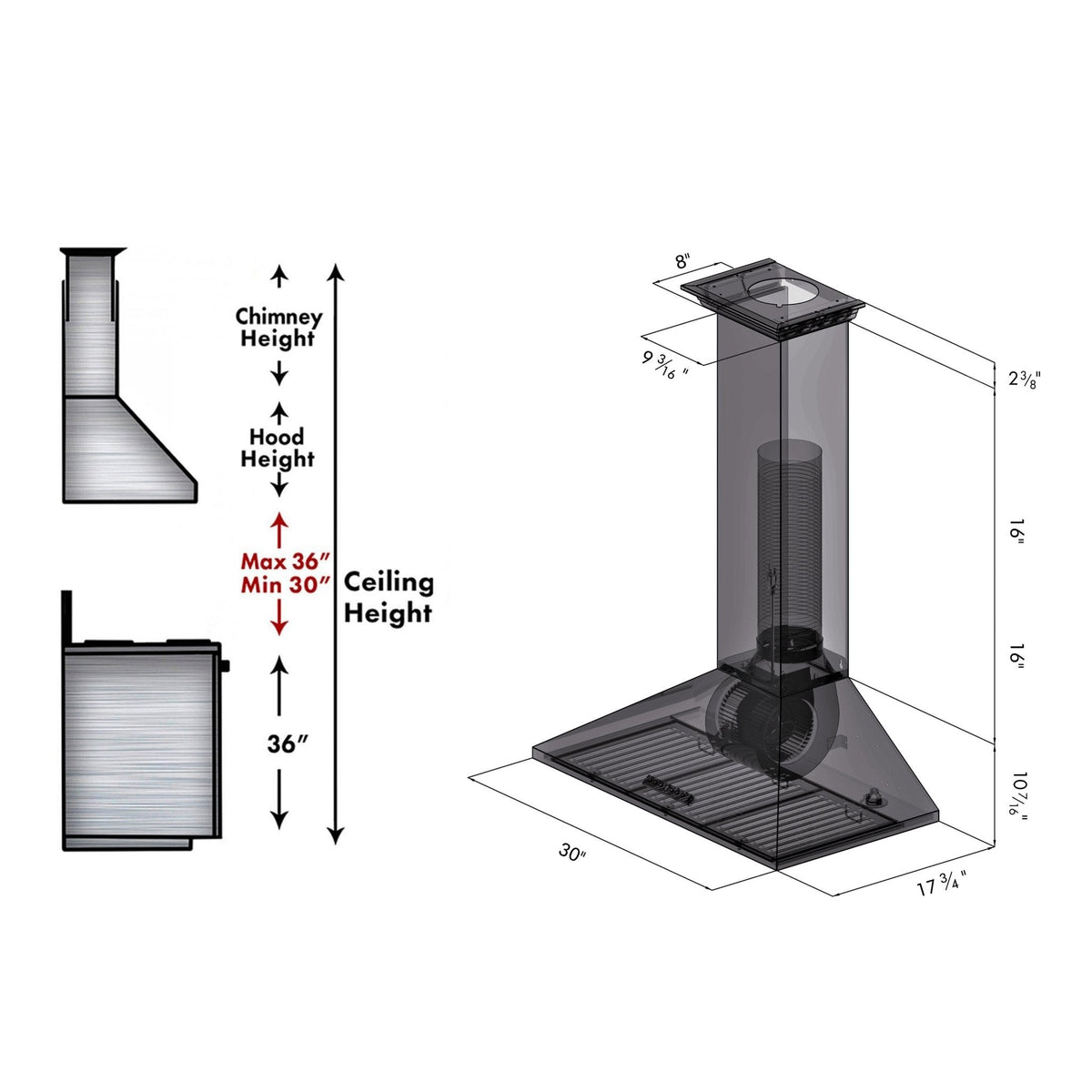 ZLINE Convertible Vent Wall Mount Range Hood in Stainless Steel with Crown Molding (KL2CRN) - MyBBQDirect