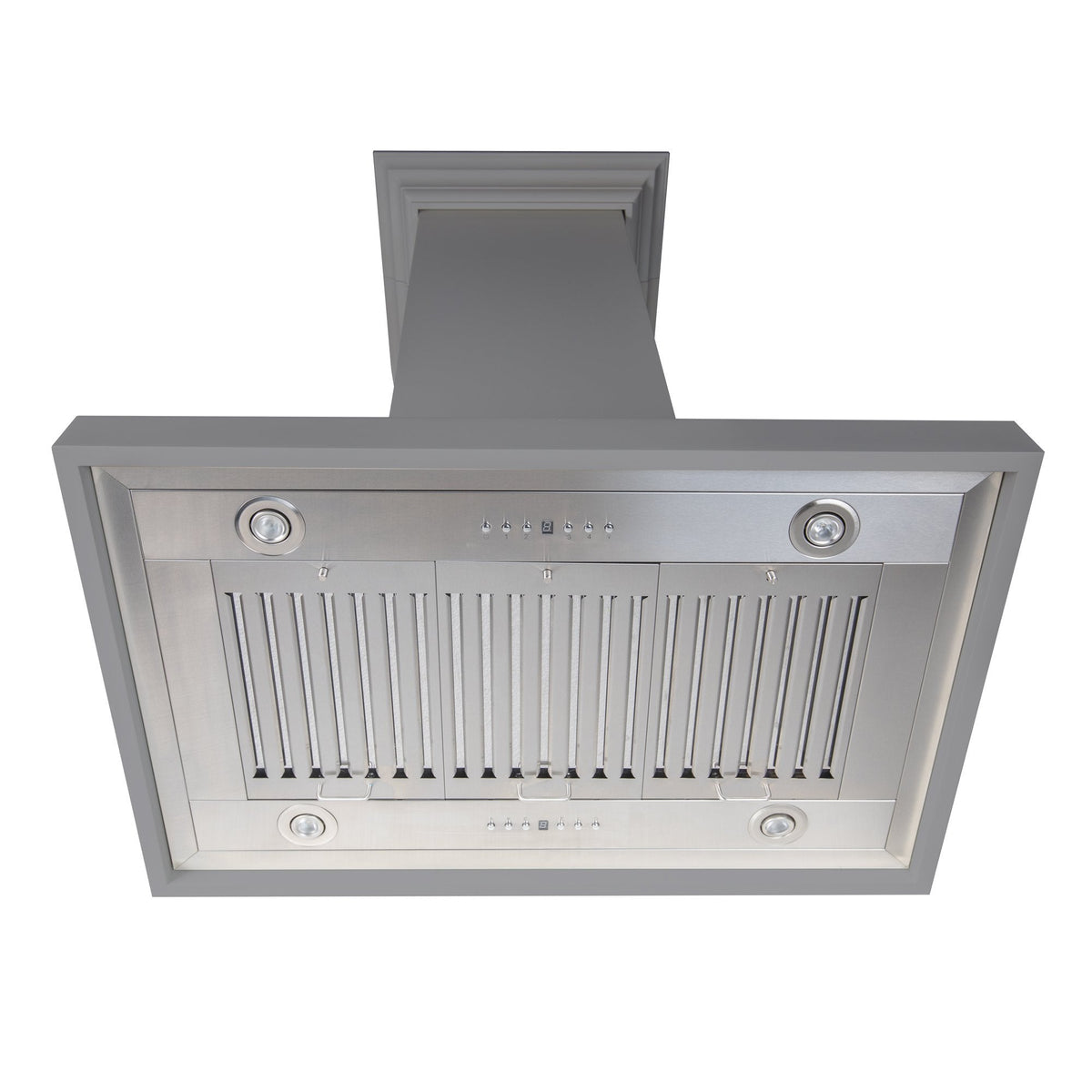 ZLINE 30 in. Convertible Vent Wooden Island Mount Range Hood in Gray (KBiUU) - MyBBQDirect
