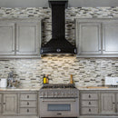 ZLINE Wooden Wall Mount Range Hood In Black - Includes Remote Blower Motor (321CC-RS/RD) - MyBBQDirect