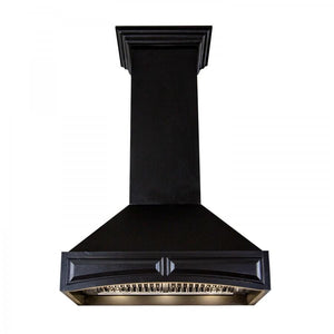 ZLINE Wooden Wall Mount Range Hood In Black - Includes Remote Blower Motor (321CC-RS/RD) - MyBBQDirect