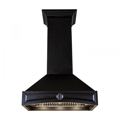 ZLINE Wooden Wall Mount Range Hood In Black - Includes Remote Blower Motor (321CC-RS/RD) - MyBBQDirect