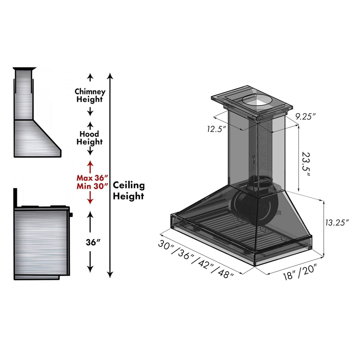 ZLINE Ducted Wooden Wall Mount Range Hood in Cottage White (KBTT) - MyBBQDirect