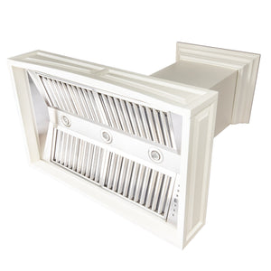 ZLINE Wooden Wall Mount Range Hood in White - Includes Remote Motor (321TT-RS/RD)